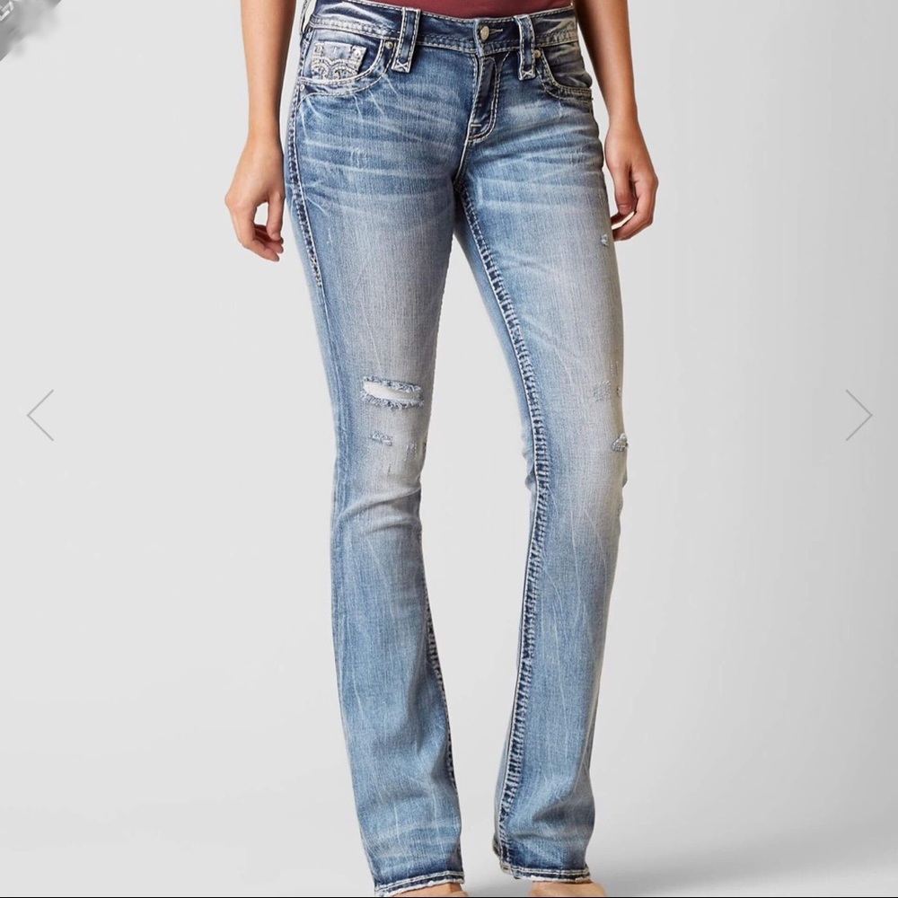 Rock Revival Distressed Lang Boot Stretch Jeans